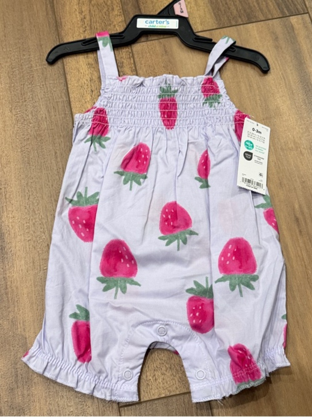 Carter's Light Pink Strawberry Print Romper